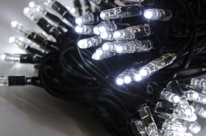 Světelný řetěz LEDPLR-100 bílá/čk 10m, 100 LED