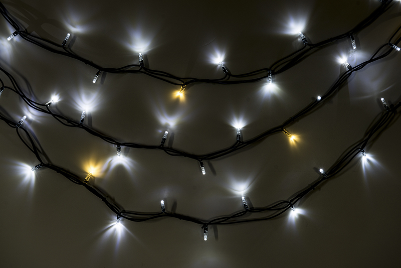 Světelný řetěz LEDPLR-F-200 bílá+teplá bílá/čk 20m, 200 LED