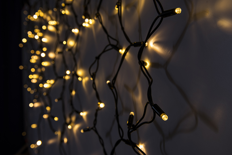 Světelný rampouch LED-RPLR-304 teplá bílá/čk 1,5m, 304 LED