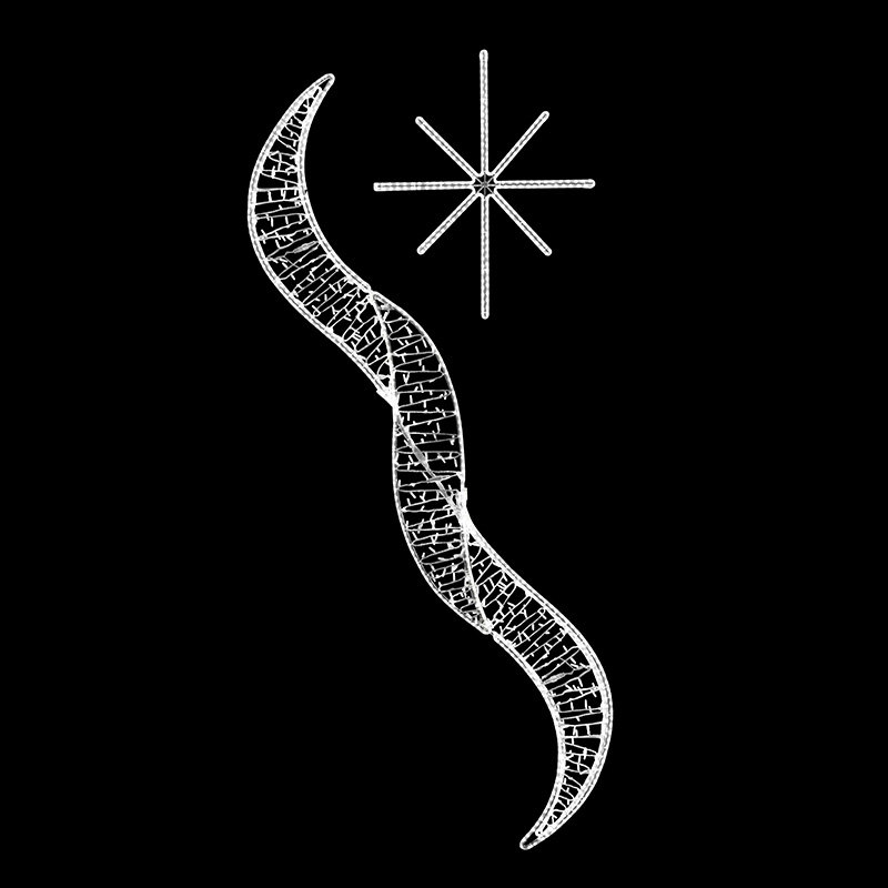 Světelný dekor Vločka s vlnkami malý LED 1152 - 211 x 111 cm