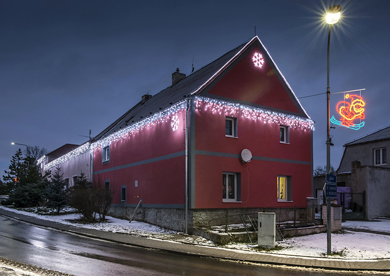 Světelný rampouch LED-RPLR-F-100 bílá+bílá/čk 0,7m, 100 LED