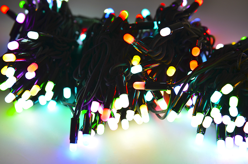 LED sada na strom OS-LED koule 28 cm synchrone - 10 ks, rozteč 3 m