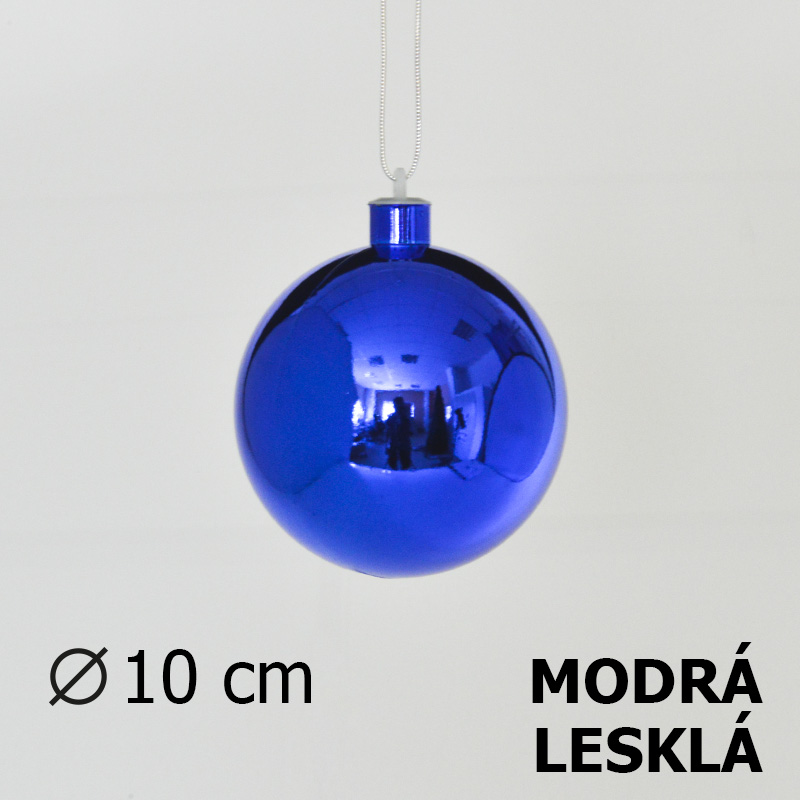 Koule 10 cm - modrá - lesklá