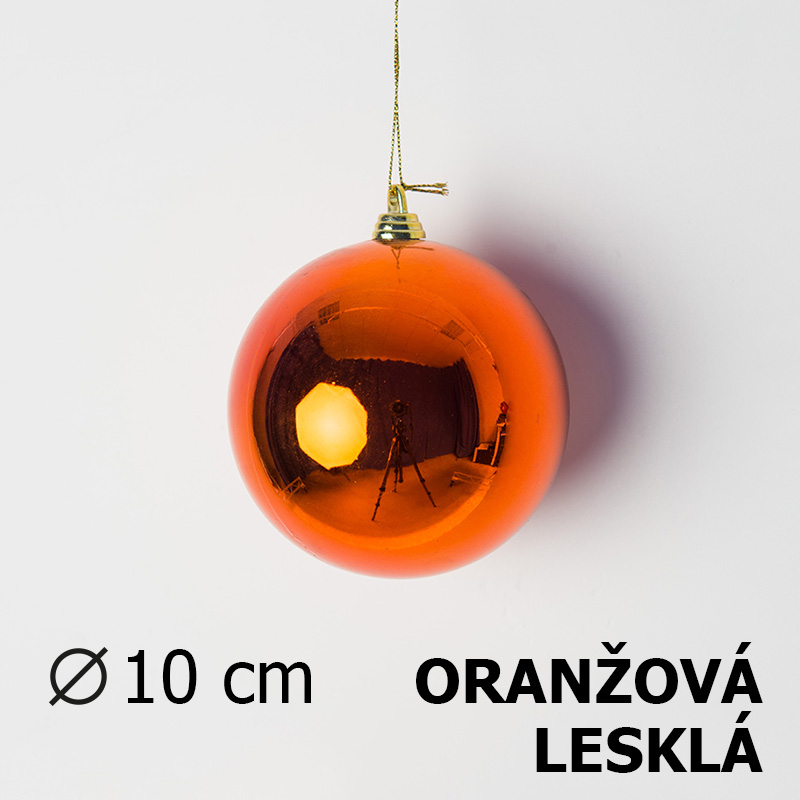 Koule 10 cm - oranžová - lesklá