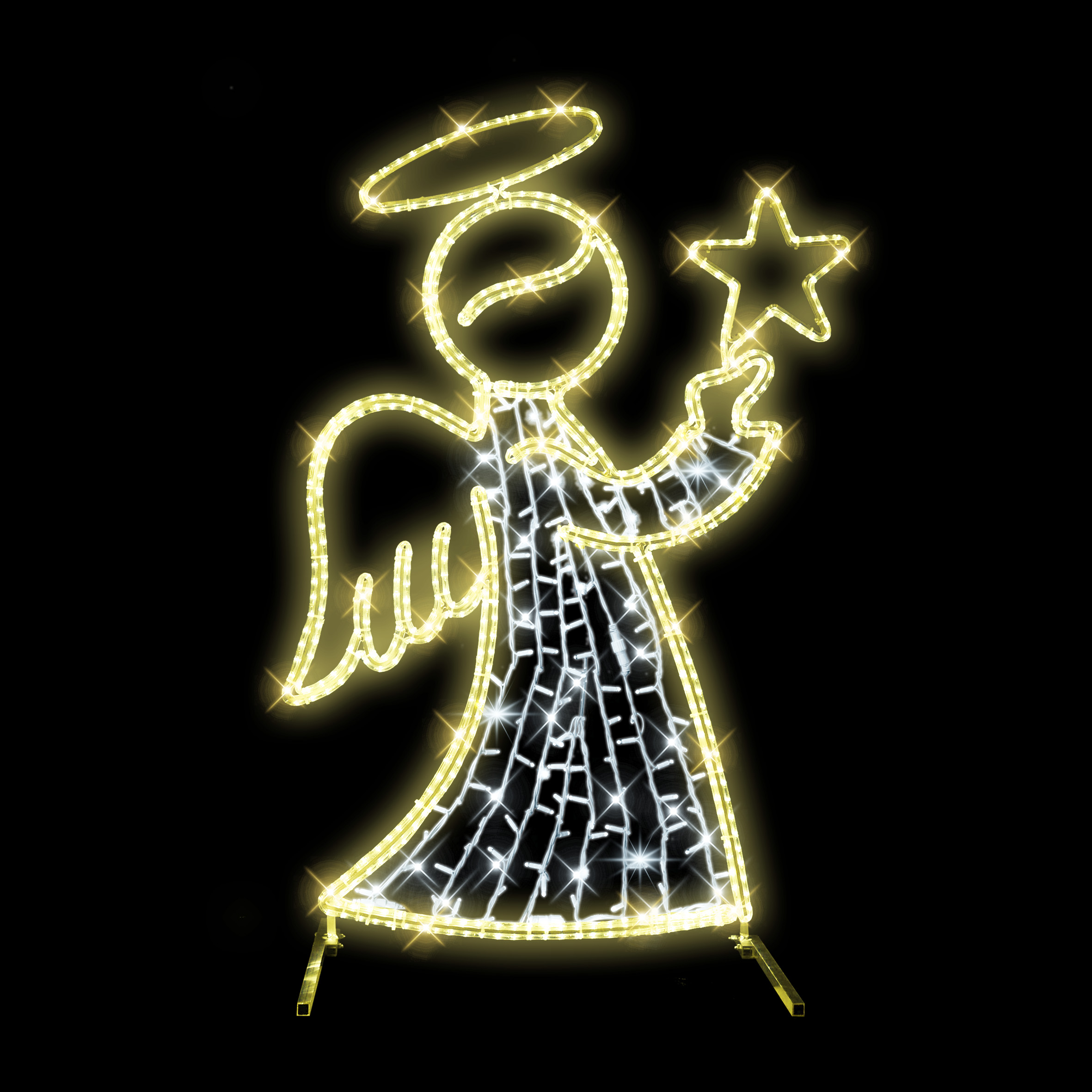 2D LED anděl malý s hvězdou - N16/21 - 24 V - 147 x 100 cm - solitér