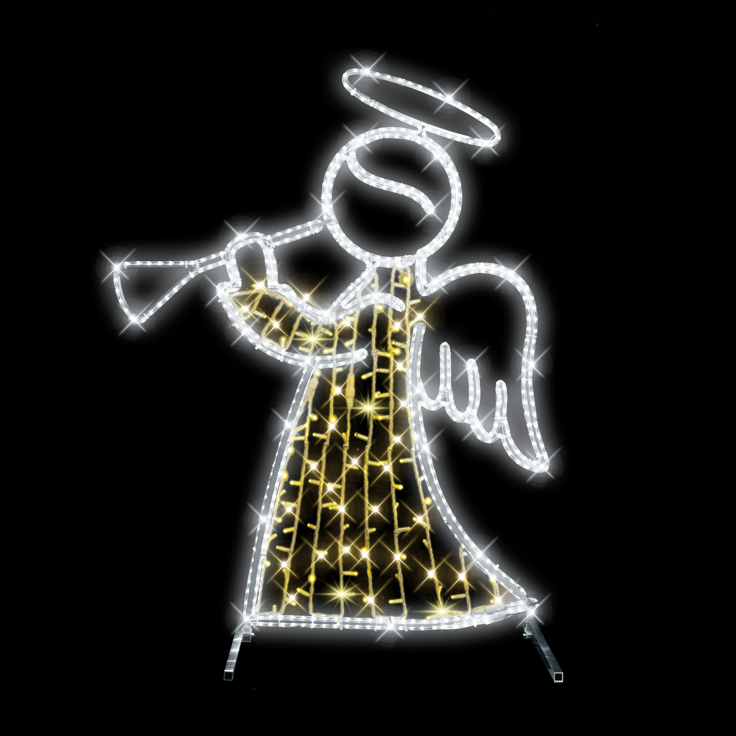 2D LED anděl malý s trubkou - N17/21 - 24 V - 146 x 112 cm - solitér