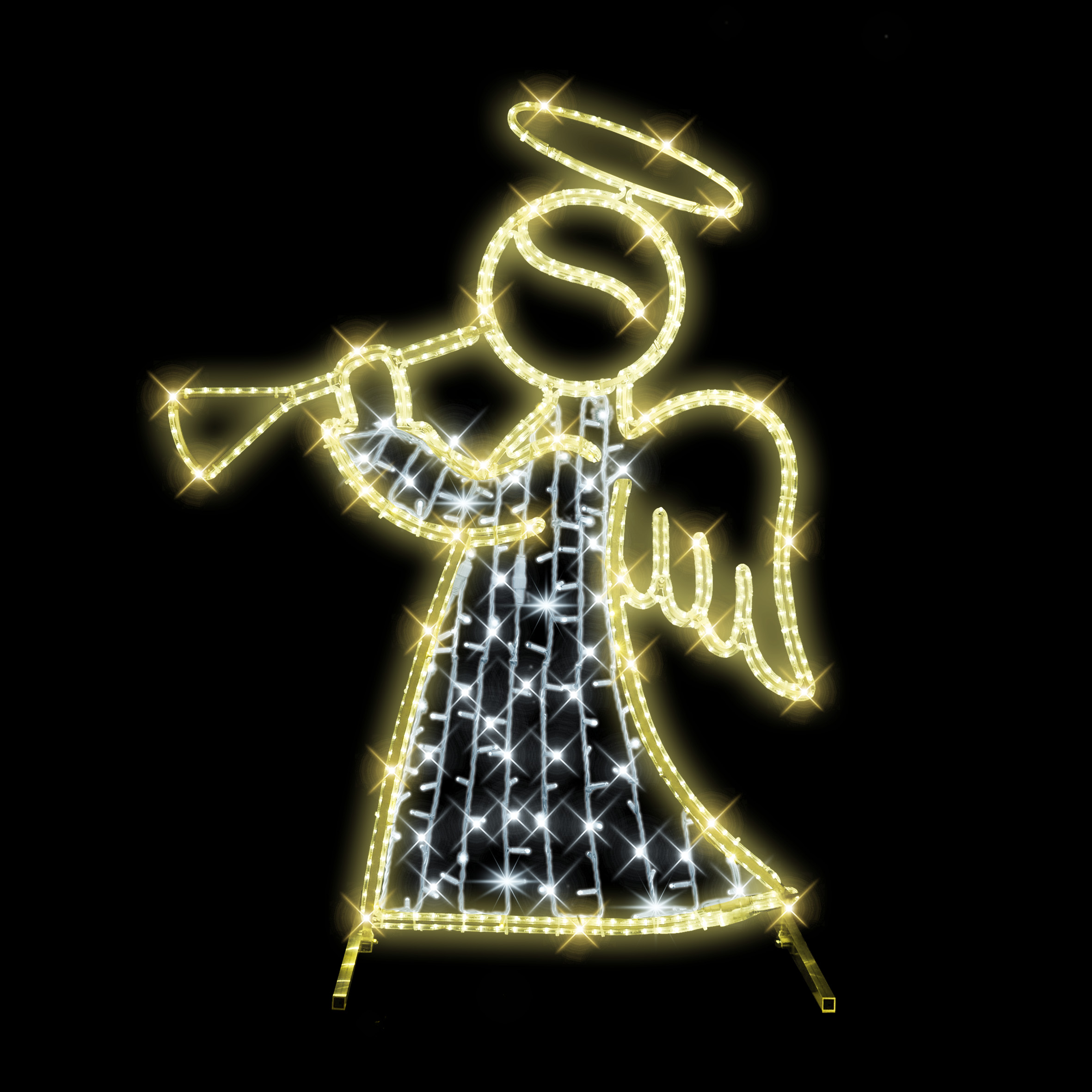 2D LED anděl malý s trubkou - N17/21 - 24 V - 146 x 112 cm - solitér