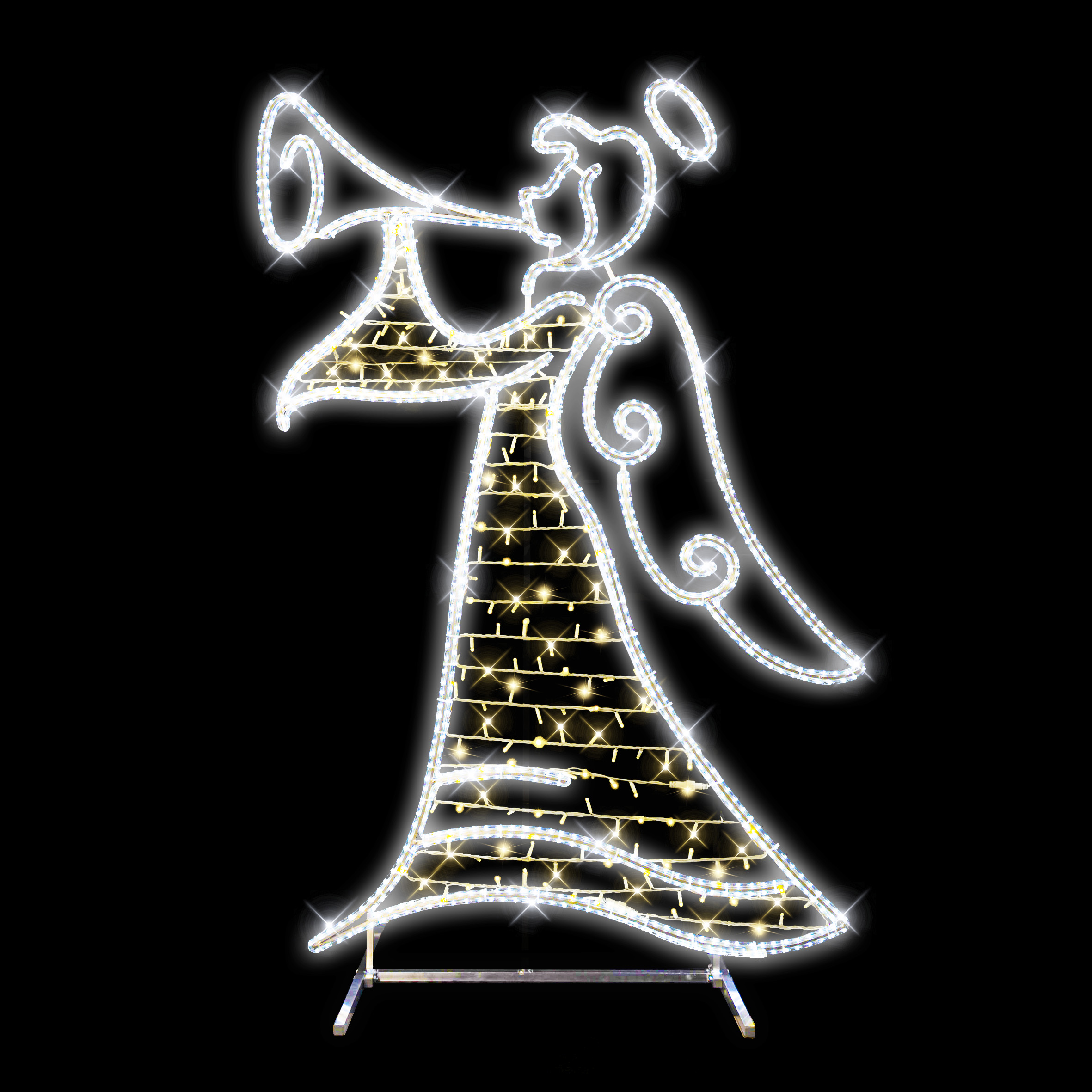 2D LED andělice hrající na trubku - N3/21 - 24 V - 205 x 137 cm - solitér