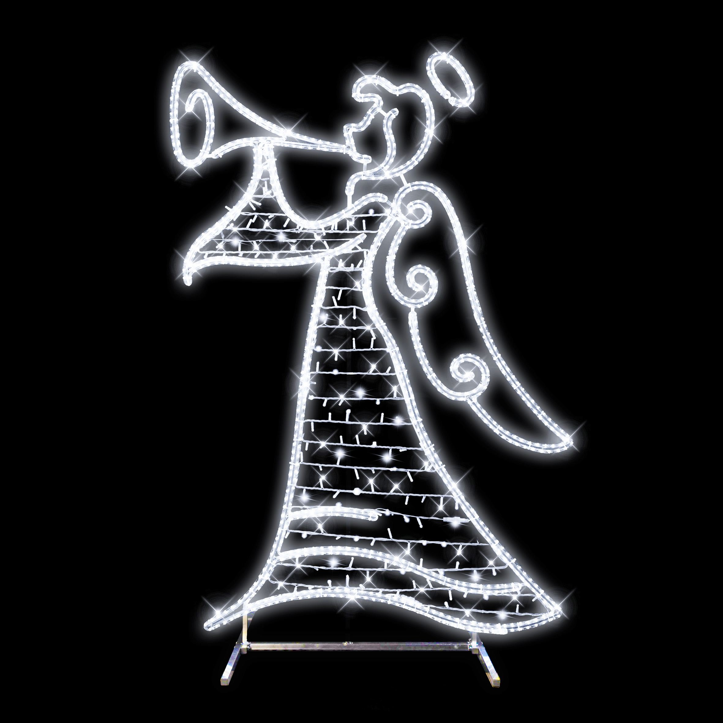 2D LED andělice hrající na trubku - N3/21 - 24 V - 205 x 137 cm - solitér