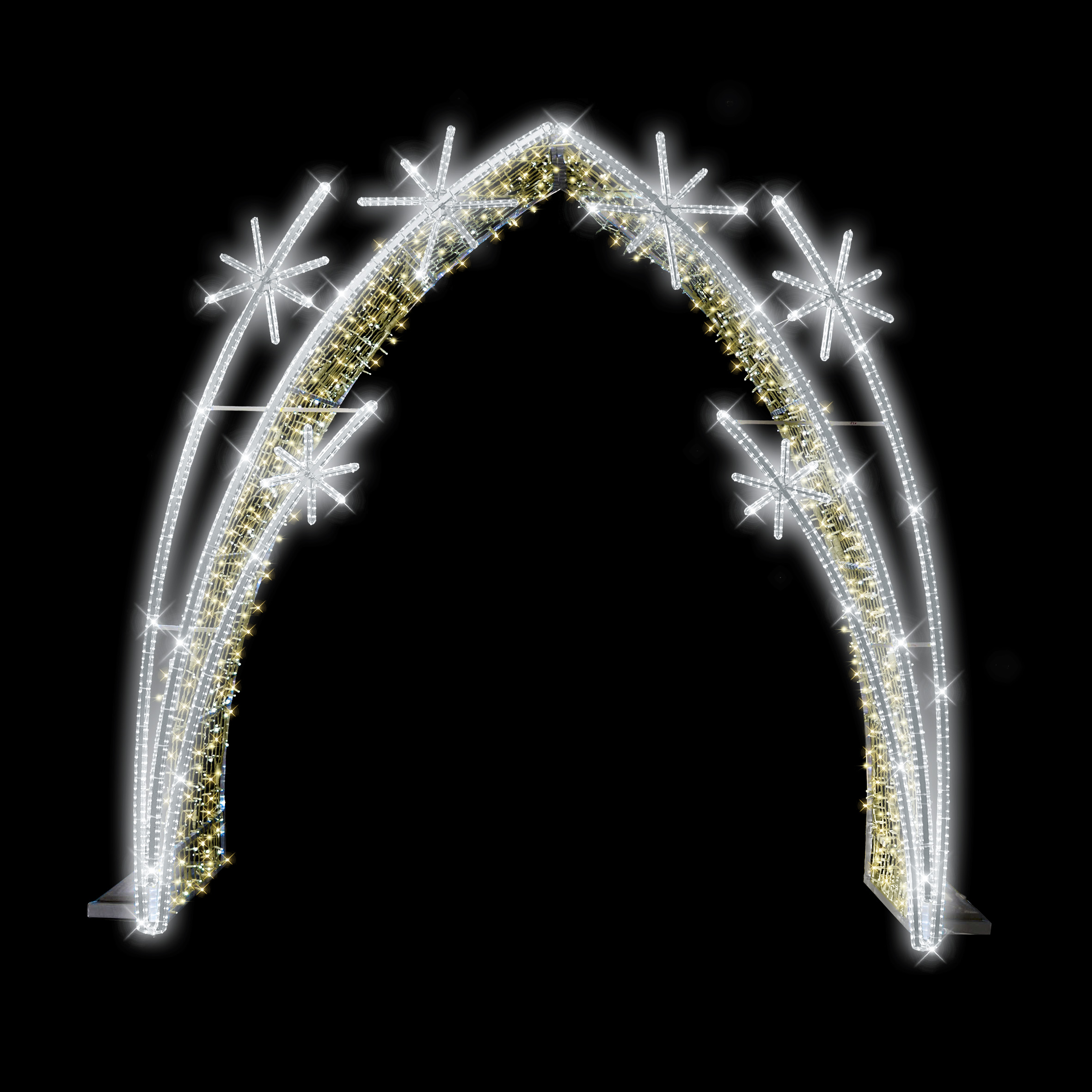 3D LED brána 2 díly s vločkami N6/22 - 276 x 271 cm