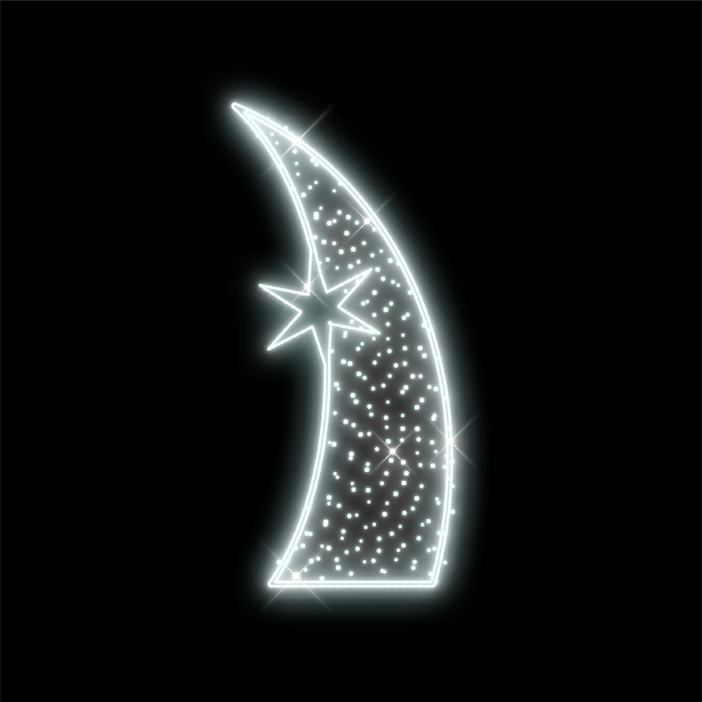 2D LED půloblouk s hvězdou malý - N16/25 - 24 V - 177 x 85 cm