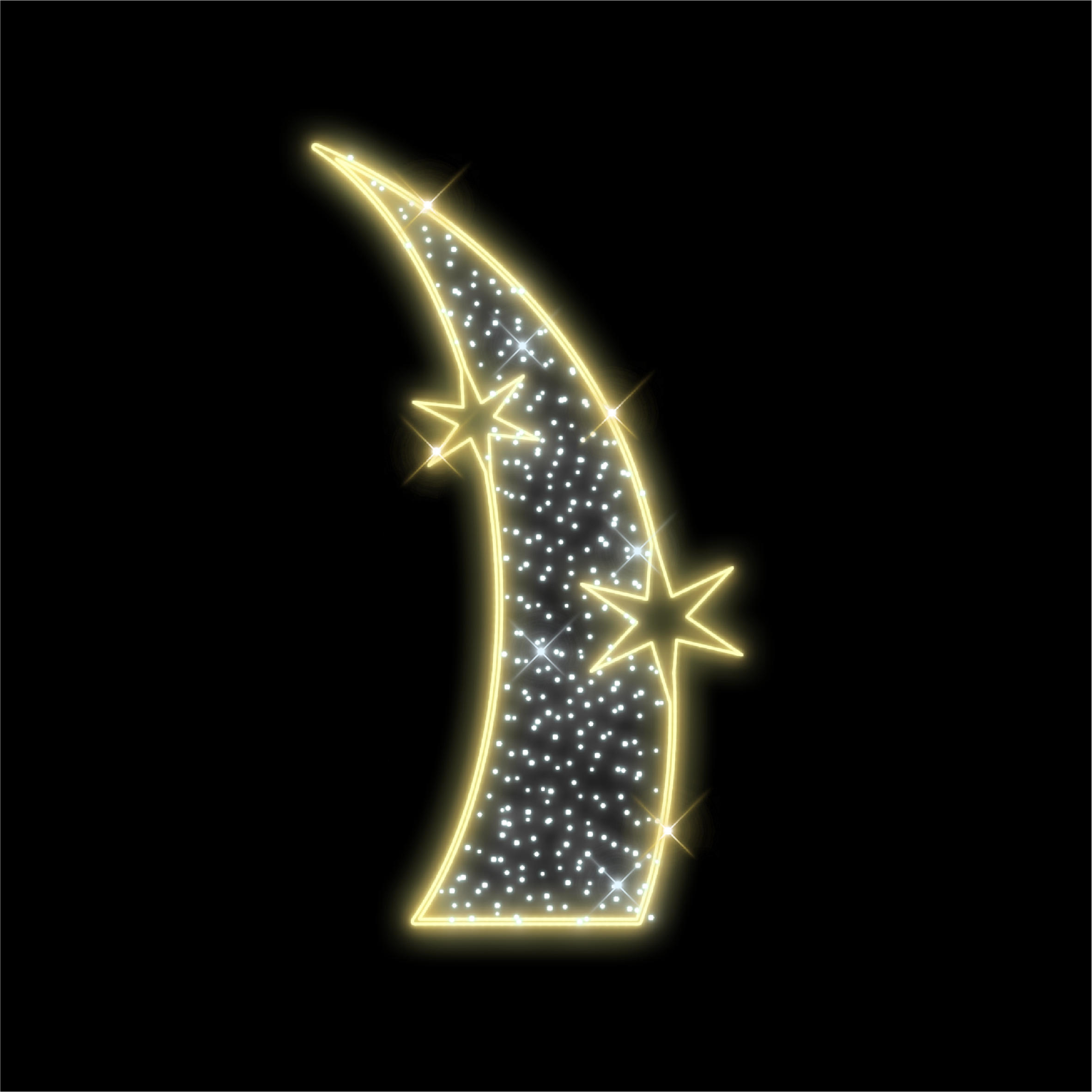 2D LED půloblouk s hvězdami střední - N17/25 - 24 V - 245 x 137 cm