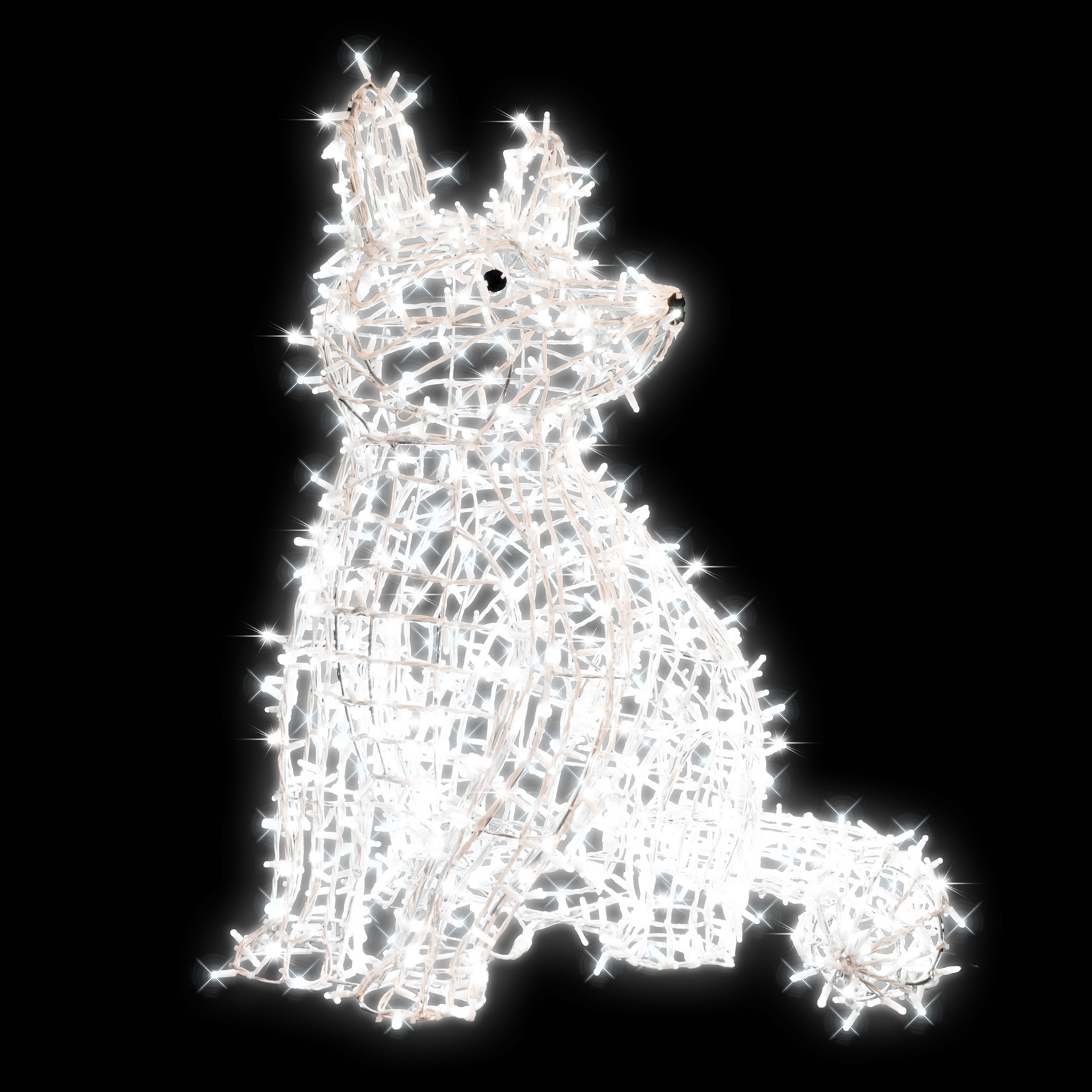 3D LED liška sedící hlava do strany - N25/25 - 24 V - 128 x 91 x 100 cm