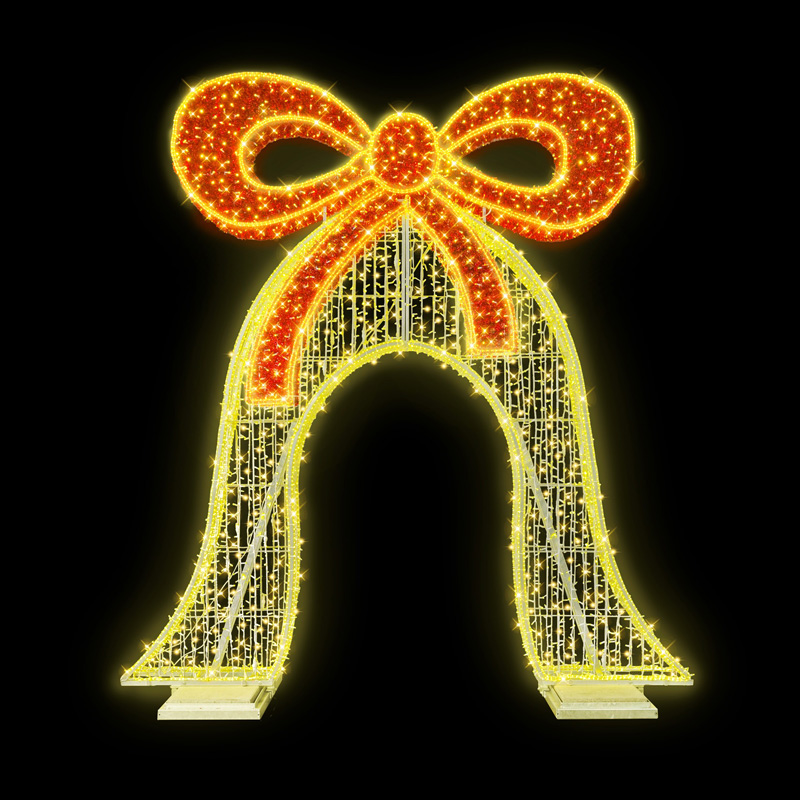 3D LED brána zvon s mašlí N11/26 - 24 V - 396 x 363 x 31 cm