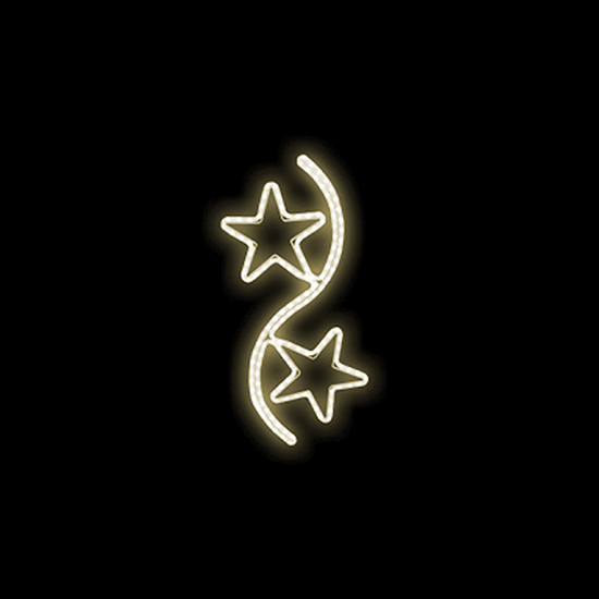 Světelný dekor Vlnka s pěticípými hvězdami LED 8953 - 81 x 35 cm