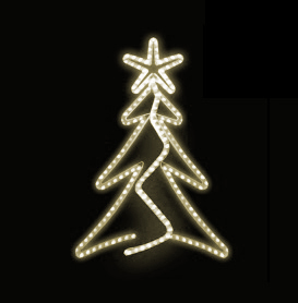 Světelný Dekor strom s hvězdou LED 5891 - 130 x 80 cm