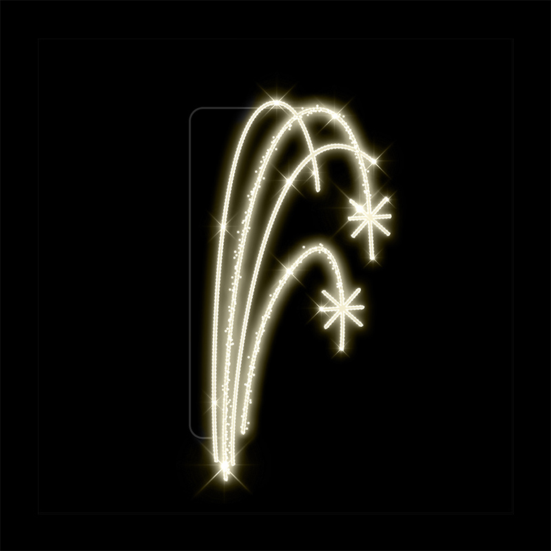 Světelný dekor Hvězdy s pruty malé LED 9712 - 235 x 108 cm