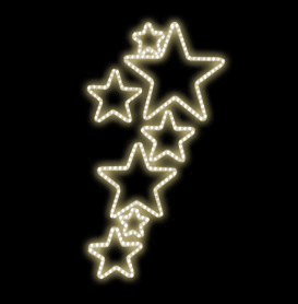 Světelný dekor Pěticípé hvězdy LED 6211 - 163 x 83 cm