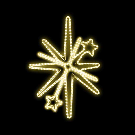 Světelný dekor Vločka s hvězdami LED 6822 - 102x76cm