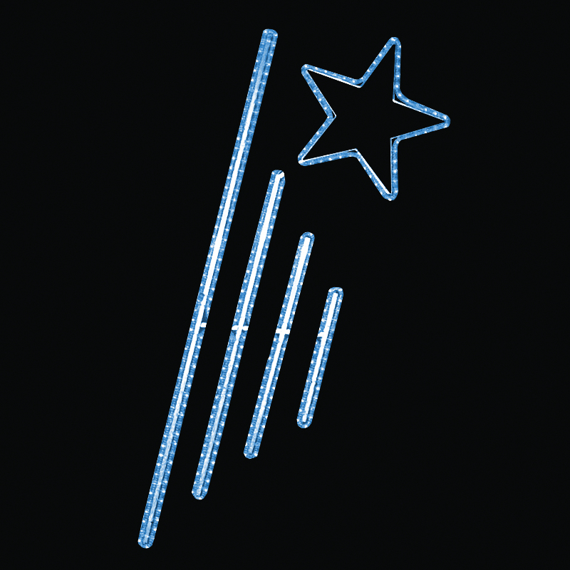 Světelný dekor Čáry s hvězdou malé LED 7362 - 155 x 82 cm