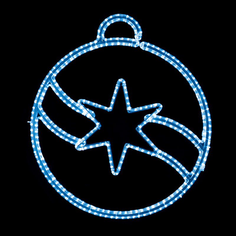 Světelný dekor Koule s hvězdou malá LED 7402 - 90 x 100 cm