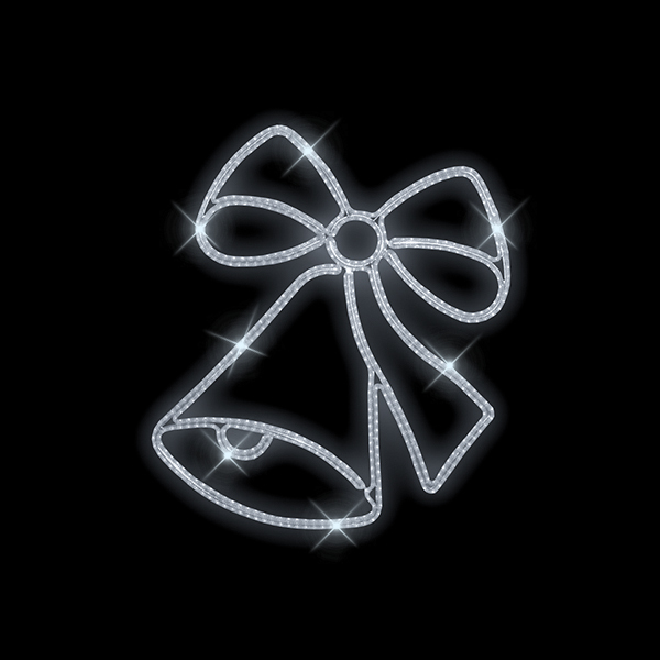 Světelný dekor Zvonek s mašlí LED 7991 - 151 x 131 cm