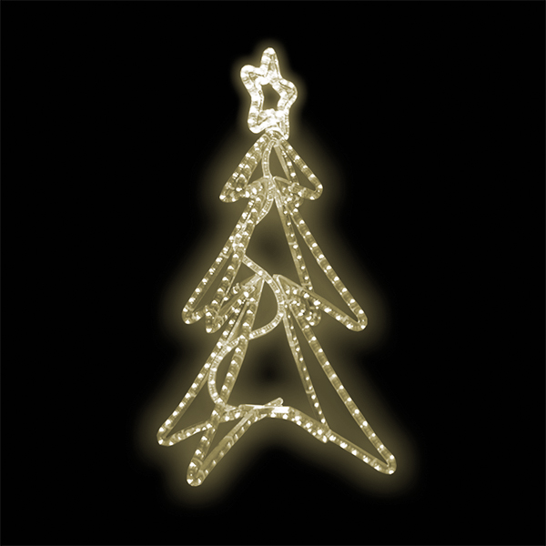 Světelný dekor Strom s hvězdou 3D LED 8232 - 86 x 60 cm