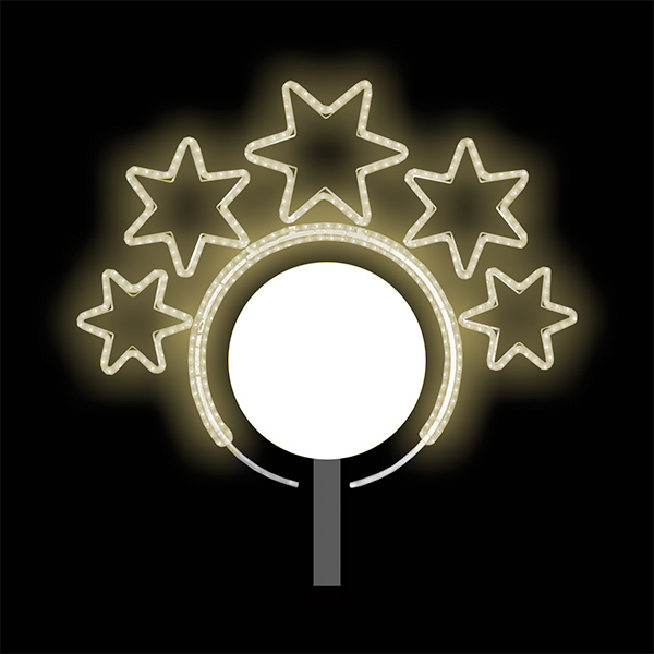 Světelný dekor na lampu Čelenka pěticípých hvězd LED 8351 - 103 x 125 cm