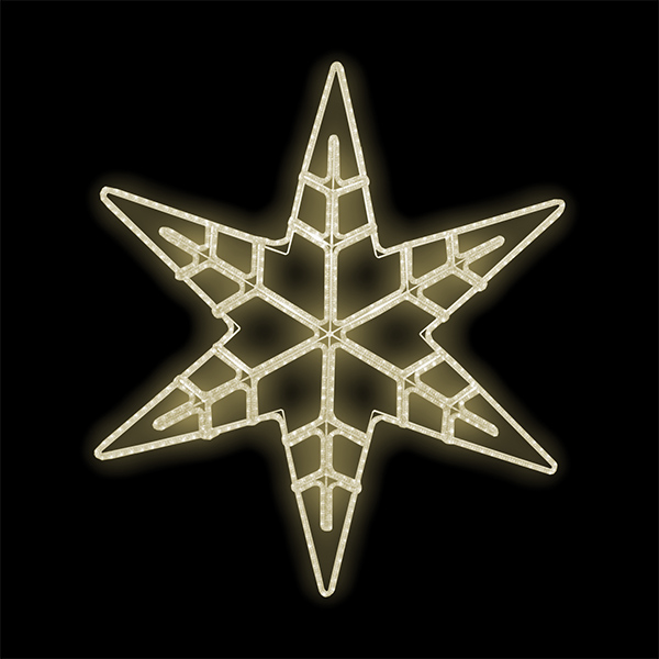 Světelný dekor Hvězda s vločkou LED 8541 - 151 x 127 cm