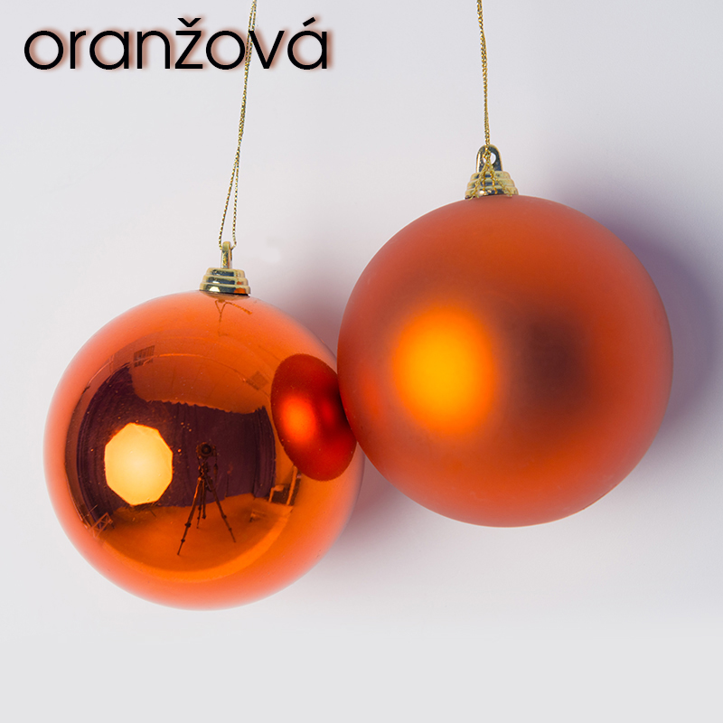 Koule 10 cm - oranžová - lesklá