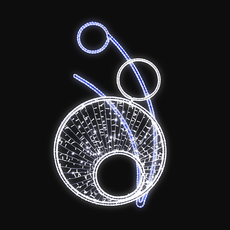 Světelný Dekor kruh s výpletem LED 1061 - 210 x 122 cm