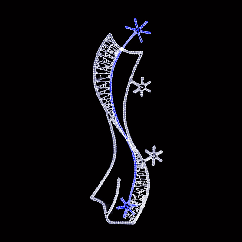 Světelný Dekor Velká stuha s vločkami LED 1071 - 265 x 95 cm