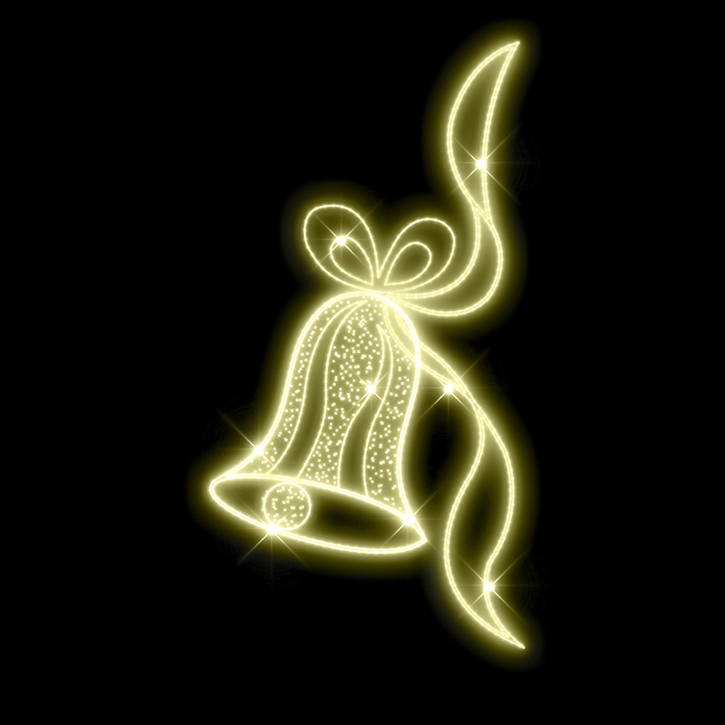 Světelný Dekor zvonek s mašlí LED 1091 - 266 x 144 cm