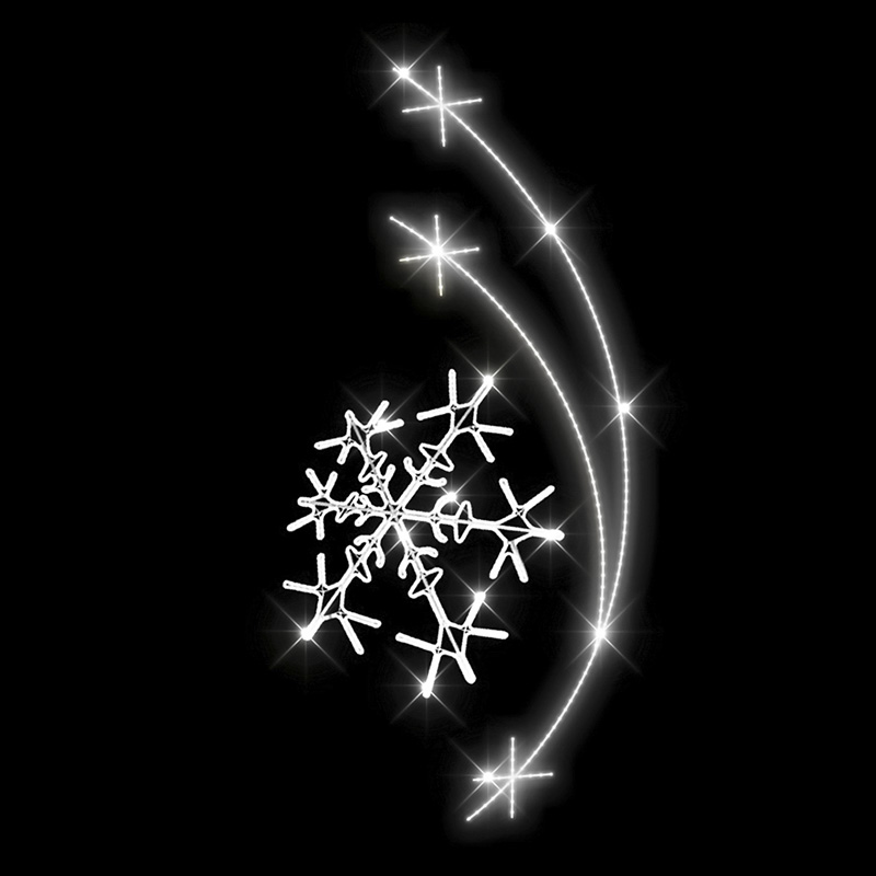 Světelný dekor Vločka na tyčích LED 1121 - 280 x 120 cm