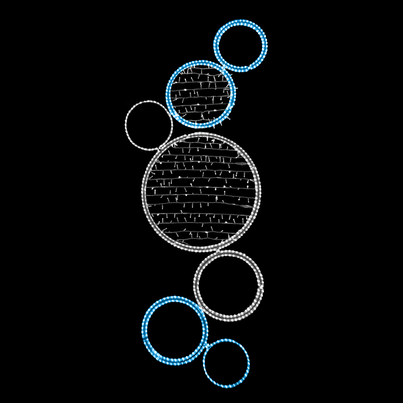 Světelný dekor Kruhy s výpletem LED 1131- 296 x 122 cm