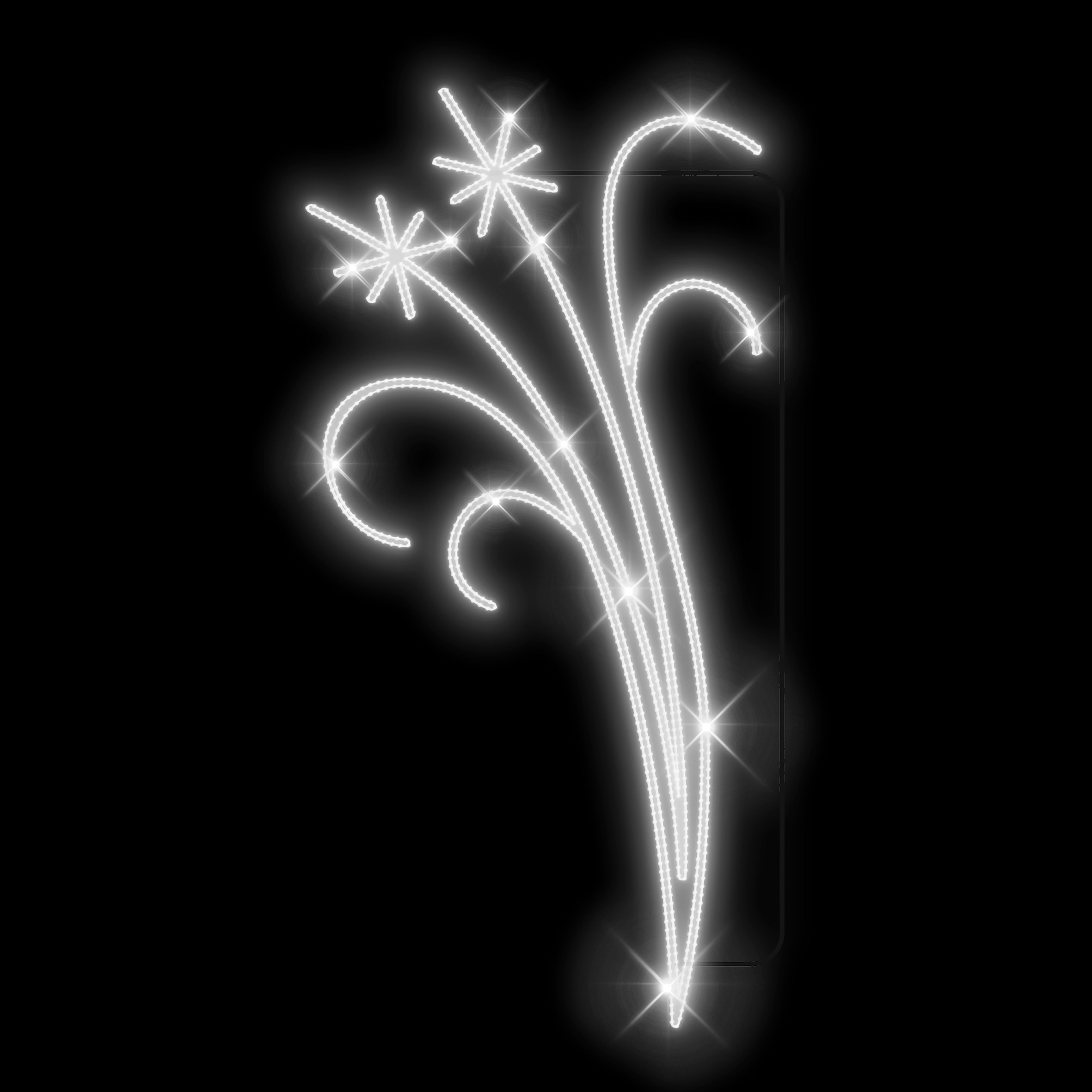 Světelný dekor Vločky s listy velký LED 9721 - 298 x 145 cm