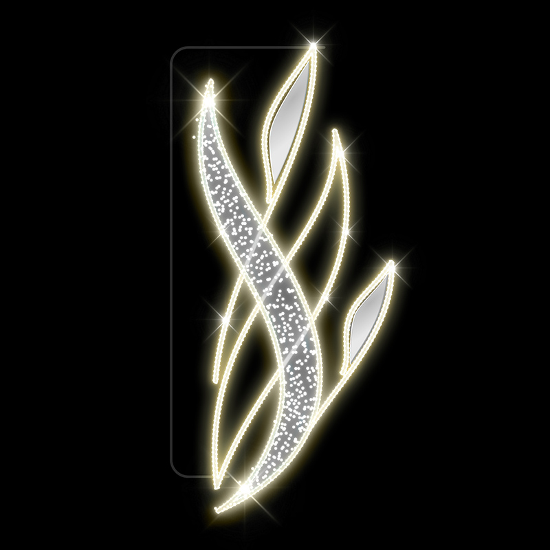 Světelný Dekor Poupata s listy LED 9741 - 297 x 118 cm