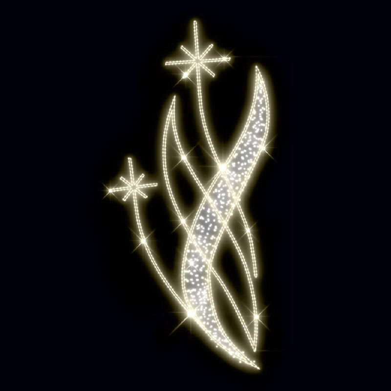 Světelný Dekor Listy s vločkami LED 9921 - 280 x 130 cm