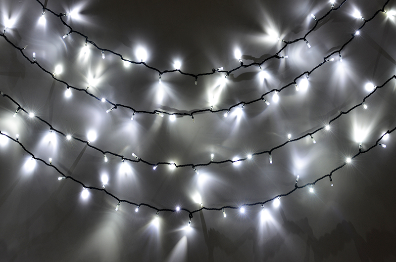 Světelný řetěz LED-PLR-F-200 bílá+bílá/čk 20m, 200 LED