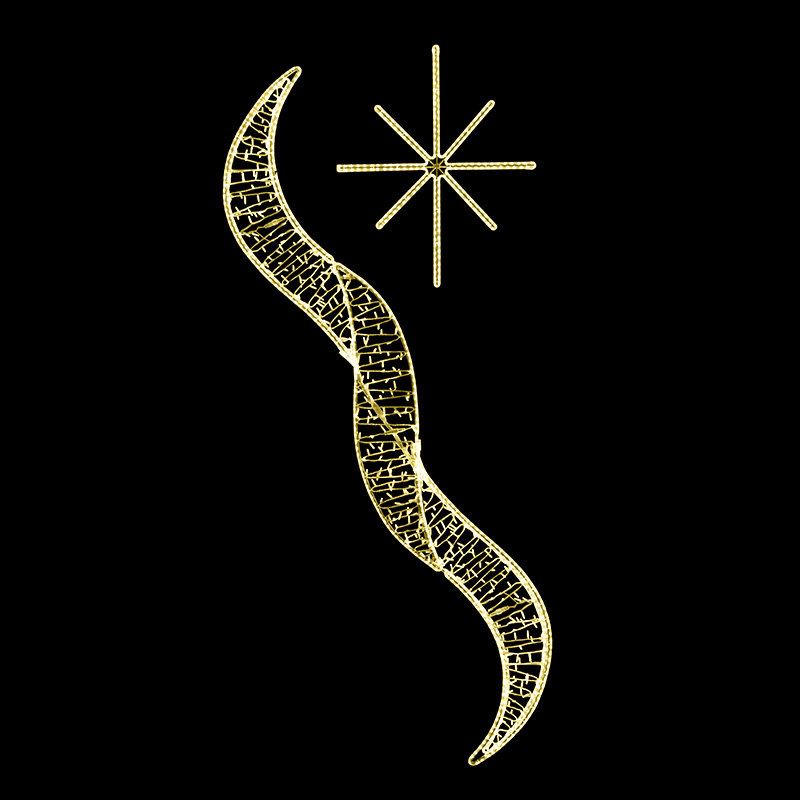 Světelný dekor Vločka s vlnkami velký LED 1151 - 310 x 144 cm