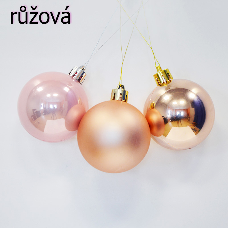 Koule 7 cm - růžová - perleťová