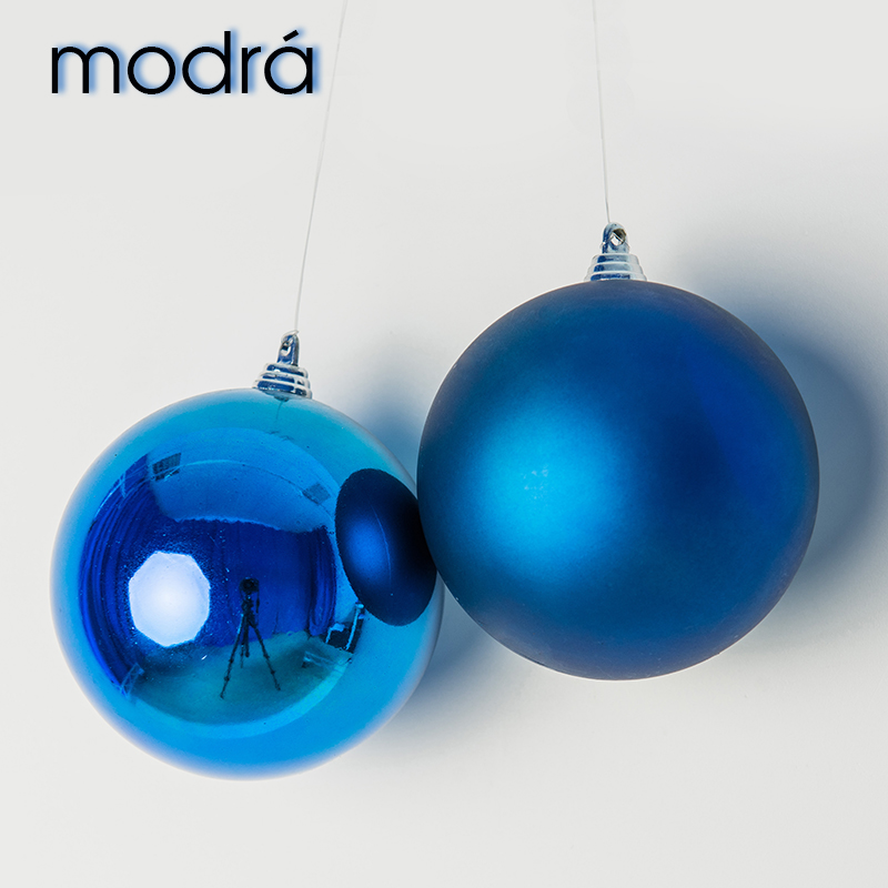 Koule 8 cm - modrá - lesklá