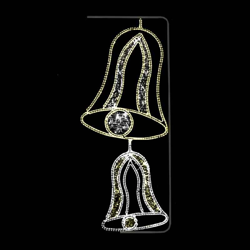 Světelný dekor 2 zvonky LED 1111 - 260 x 108 cm