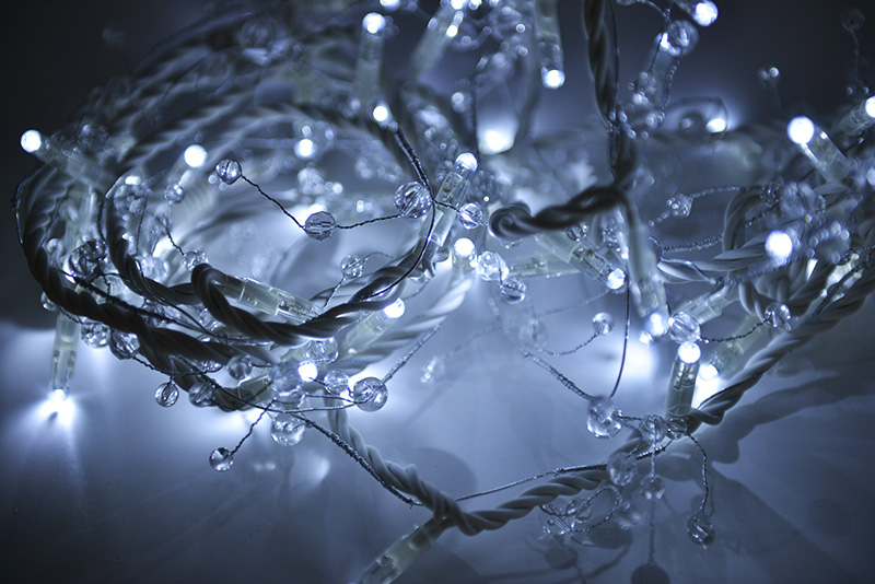 Světelný řetěz LEDPLR-50-Crystal-bílá/bk 5m, 50 LED AKCE Výprodej