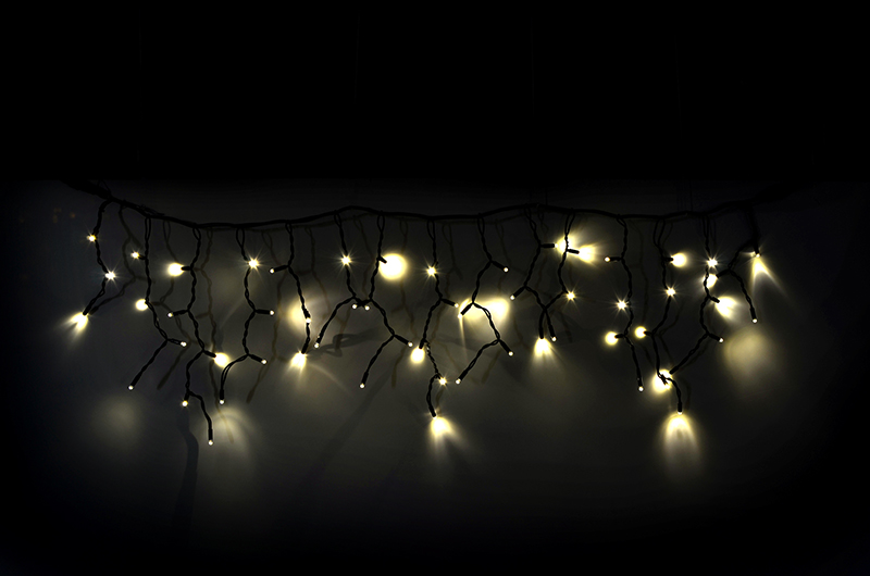 Světelný rampouch LED-RPLR-114 teplá bílá/čk 0,5m, 114 LED