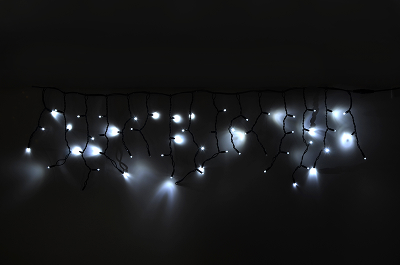 Světelný rampouch LEDICLR-F-114 bílá+bílá/čk 0,5m, 114 LED