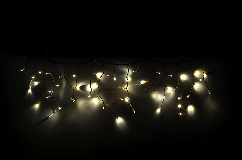 Světelný rampouch LEDICLR-114 teplá bílá/bk 0,5m, 114 LED