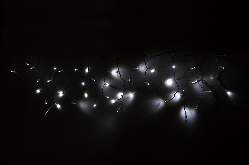 Světelný rampouch LEDICLR-F-114 bílá+bílá/bk 0,5m, 114 LED