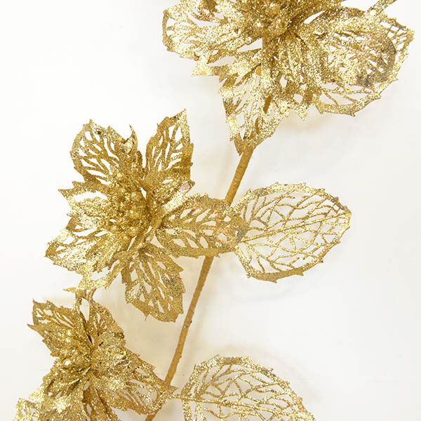 Vánoční hvězda v girlandě 180cm zlatá - 17549.05