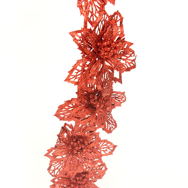 Vánoční hvězda v girlandě 180cm červená - 17549.11